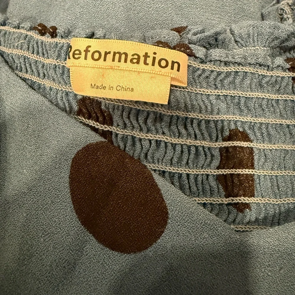 Reformation Polka Dot Puff Long Sleeve Top Size 4